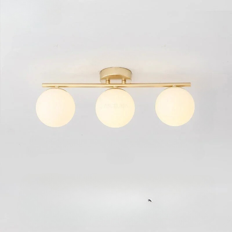Elegante LED Plafondlamp van Glas met Gouden Accenten – Sfeervolle Verlichting voor Elke Kamer