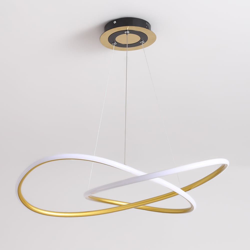Minimalistische Gouden Hanglamp Ø57cm met Ingebouwde LED – Elegante Eetkamer Lamp voor Woonkamer of Eettafel