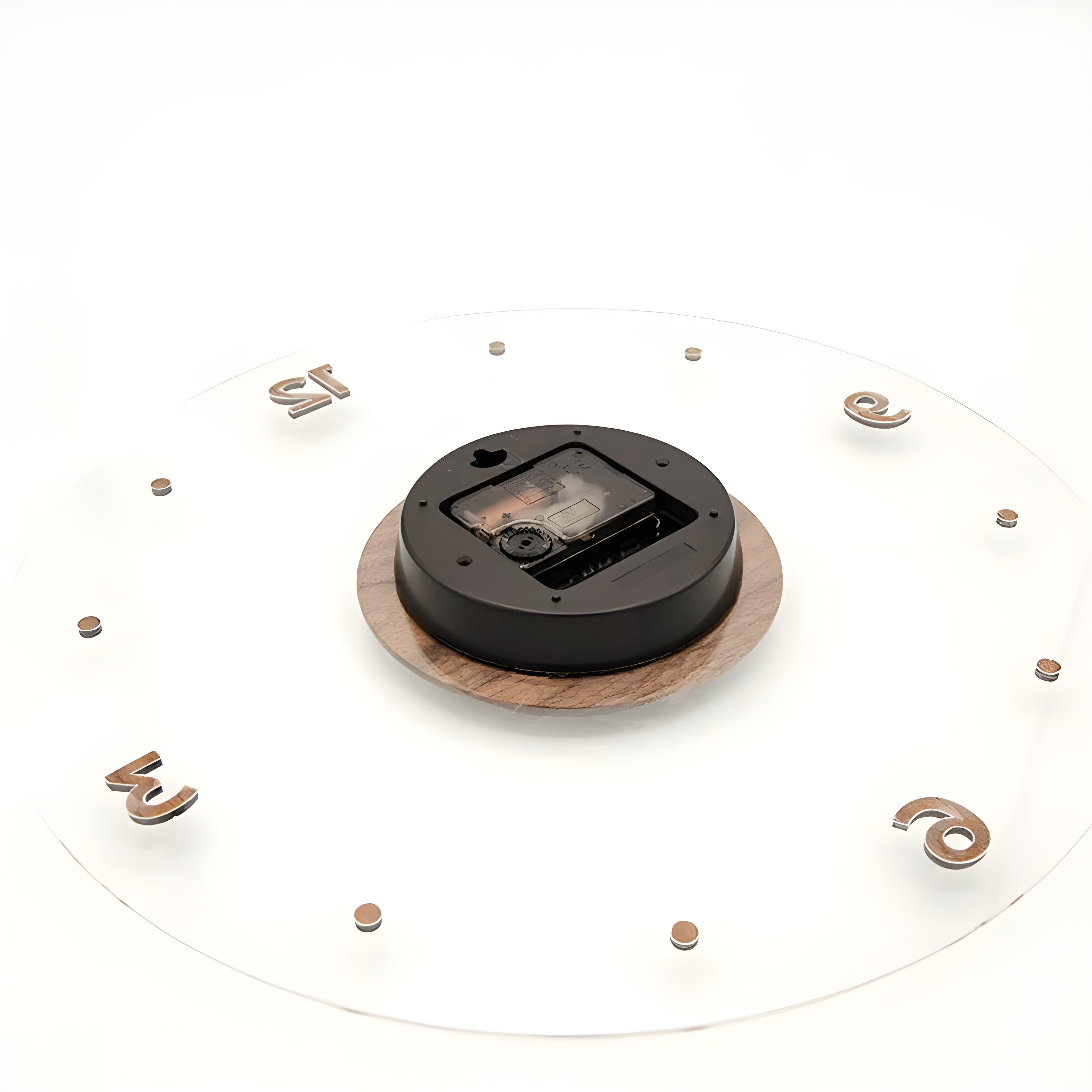 Moderne AcryLux Wandklok van Acryl en Hout – Stil en Tijdloos Ontwerp