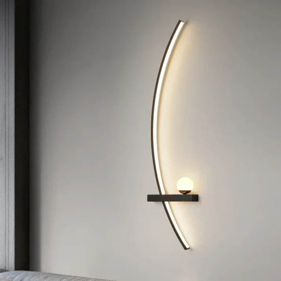 NARA - Luxe Zwarte LED Wandlamp met Minimalistisch Design voor Binnen – Energiezuinige Muurlamp voor Woonkamer en Slaapkamer 2