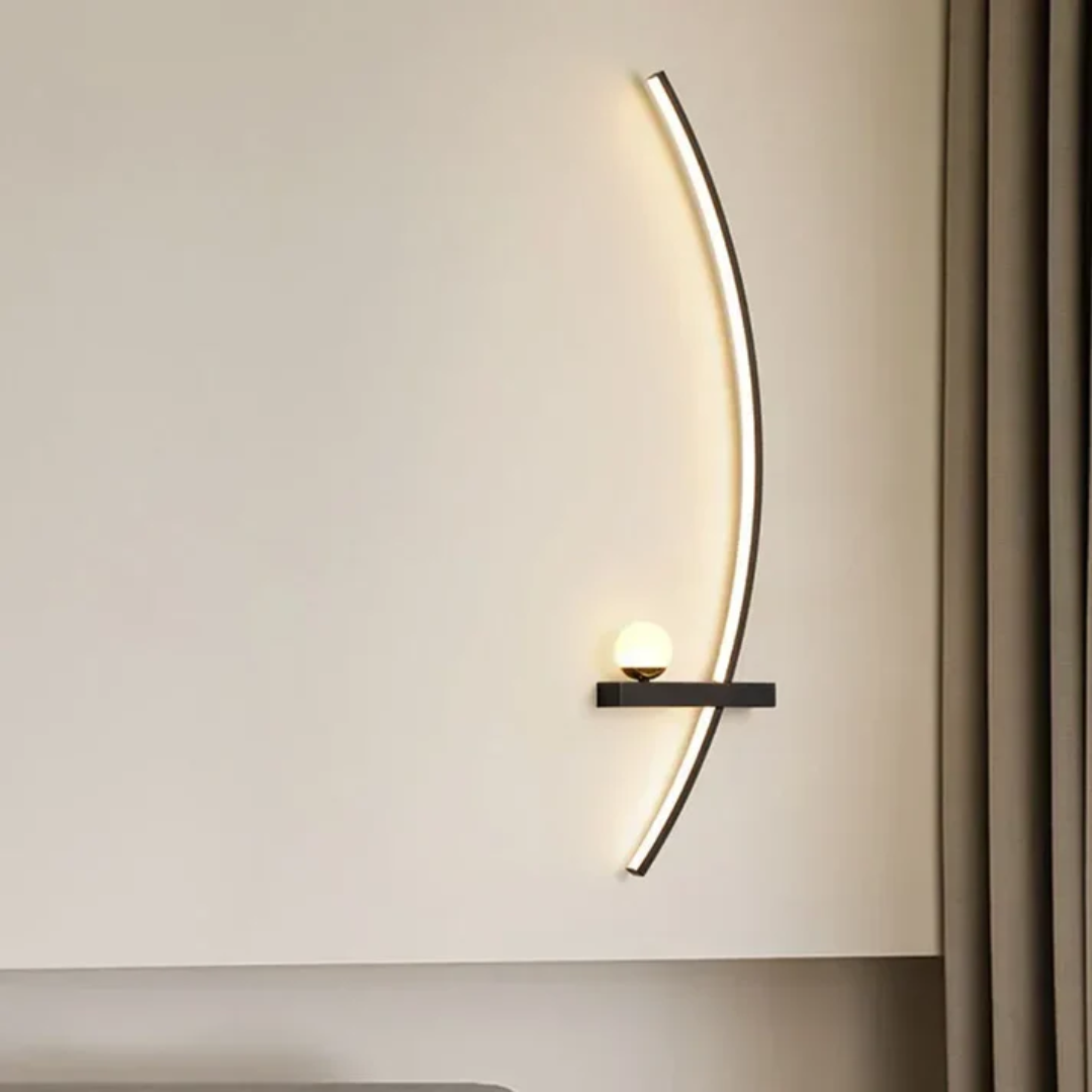 NARA - Luxe Zwarte LED Wandlamp met Minimalistisch Design voor Binnen – Energiezuinige Muurlamp voor Woonkamer en Slaapkamer 3