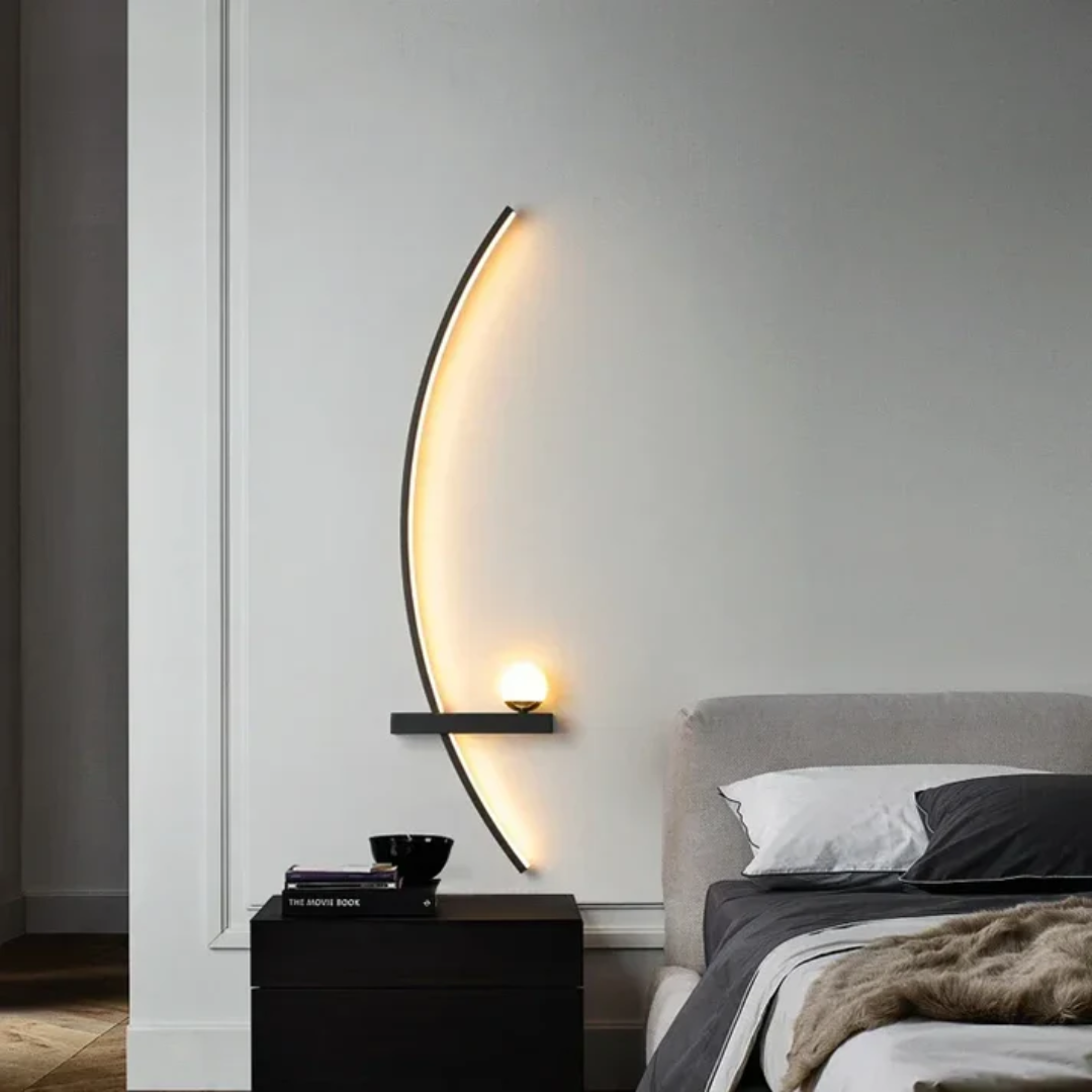 NARA - Luxe Zwarte LED Wandlamp met Minimalistisch Design voor Binnen – Energiezuinige Muurlamp voor Woonkamer en Slaapkamer 5