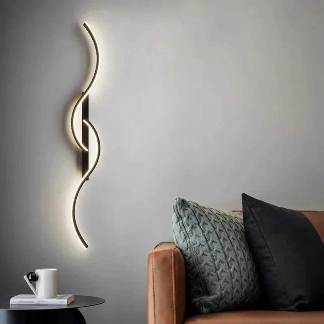 NARA - Luxe Zwarte Wandlamp met Industrieel Design - Energiezuinige LED Muurlamp voor Slaapkamer en Woonkamer 0