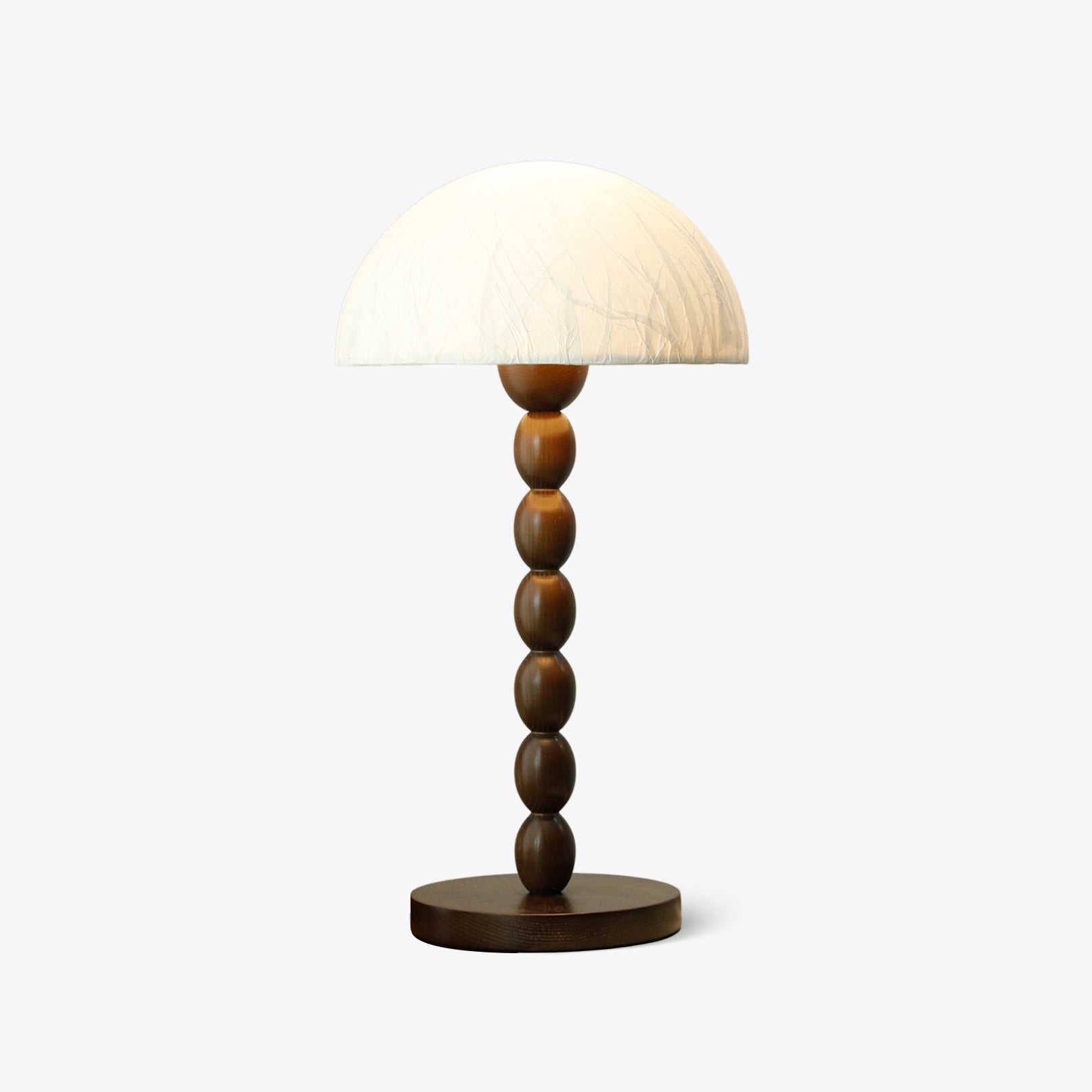 Satori Tafellamp met Papieren Kap en Houten Voet โ Minimalistisch Design voor Sfeervolle Verlichting