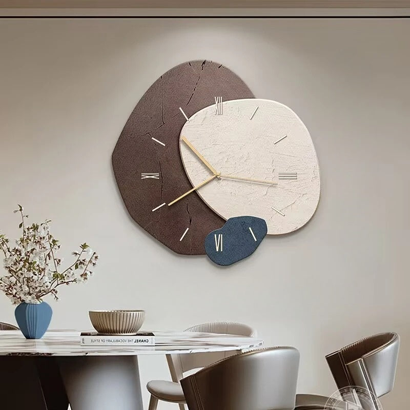 Moderne Wandklok van Natuurlijk Hout met Stil Uurwerk – 35 cm Diameter