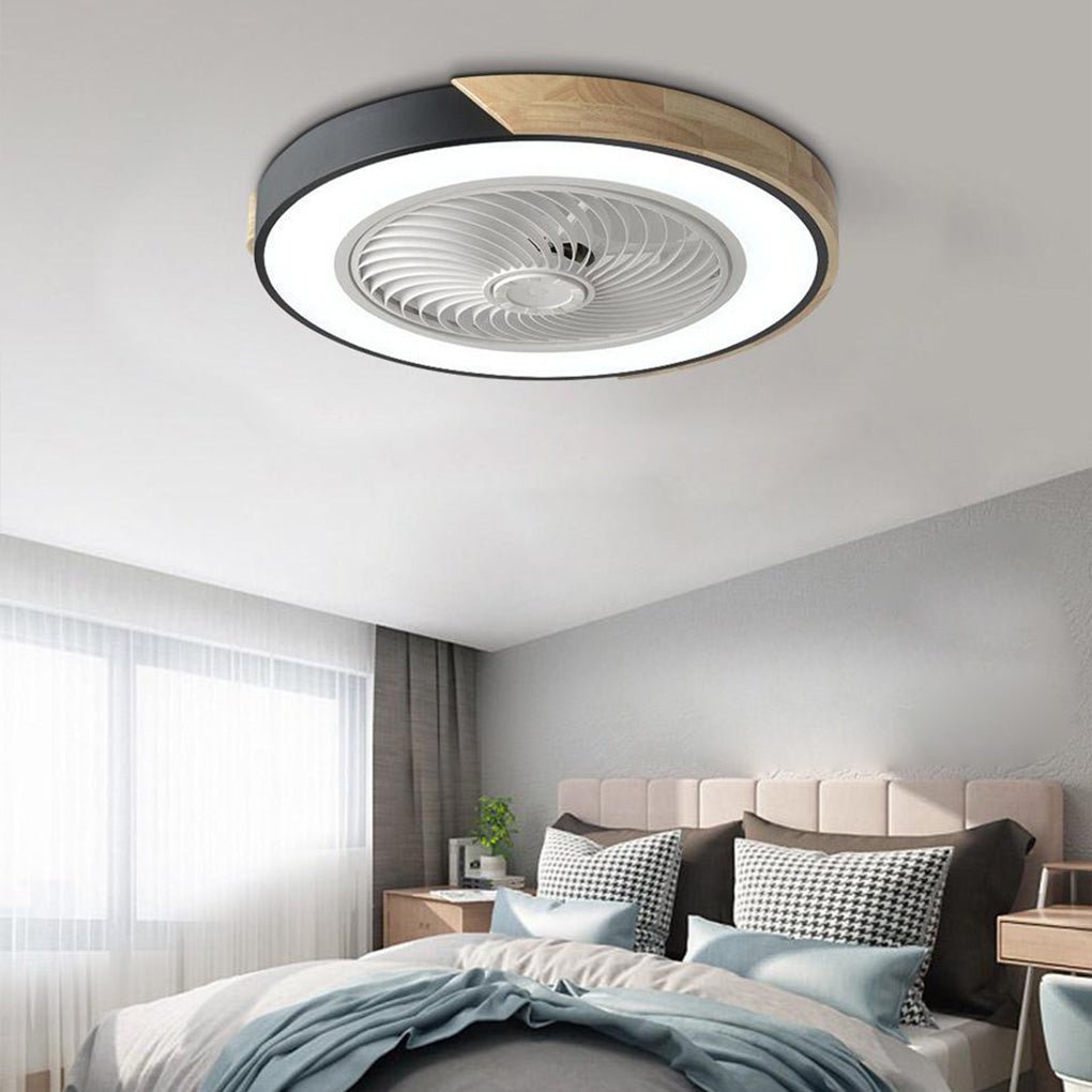 Ronde Plafondventilator met Lamp en Geruisloze Technologie – Sfeervolle LED Verlichting voor Modern Interieur