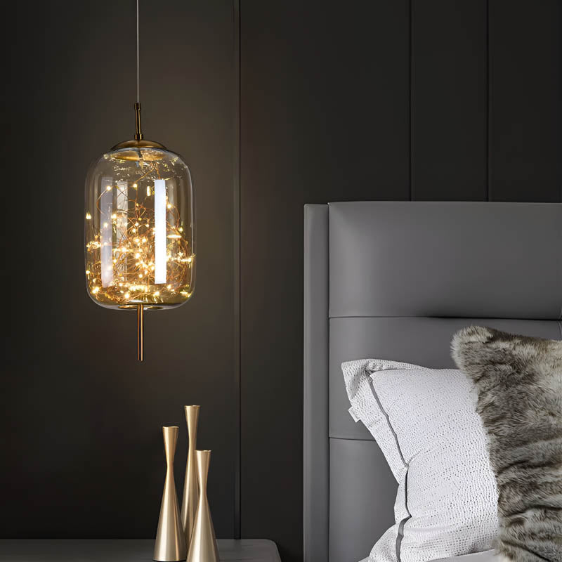 Essence Hanglamp van Donkerbruin Glas met Verstelbare Kabellengte – Elegante LED Verlichting