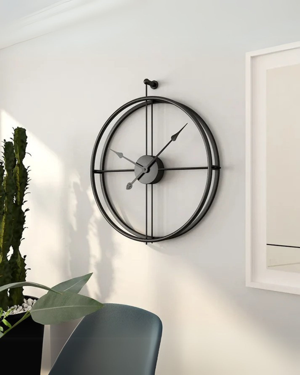 Buenta Noir Wandklok β Minimalistisch Design met Stil Quartz Uurwerk β Γ 60 cm