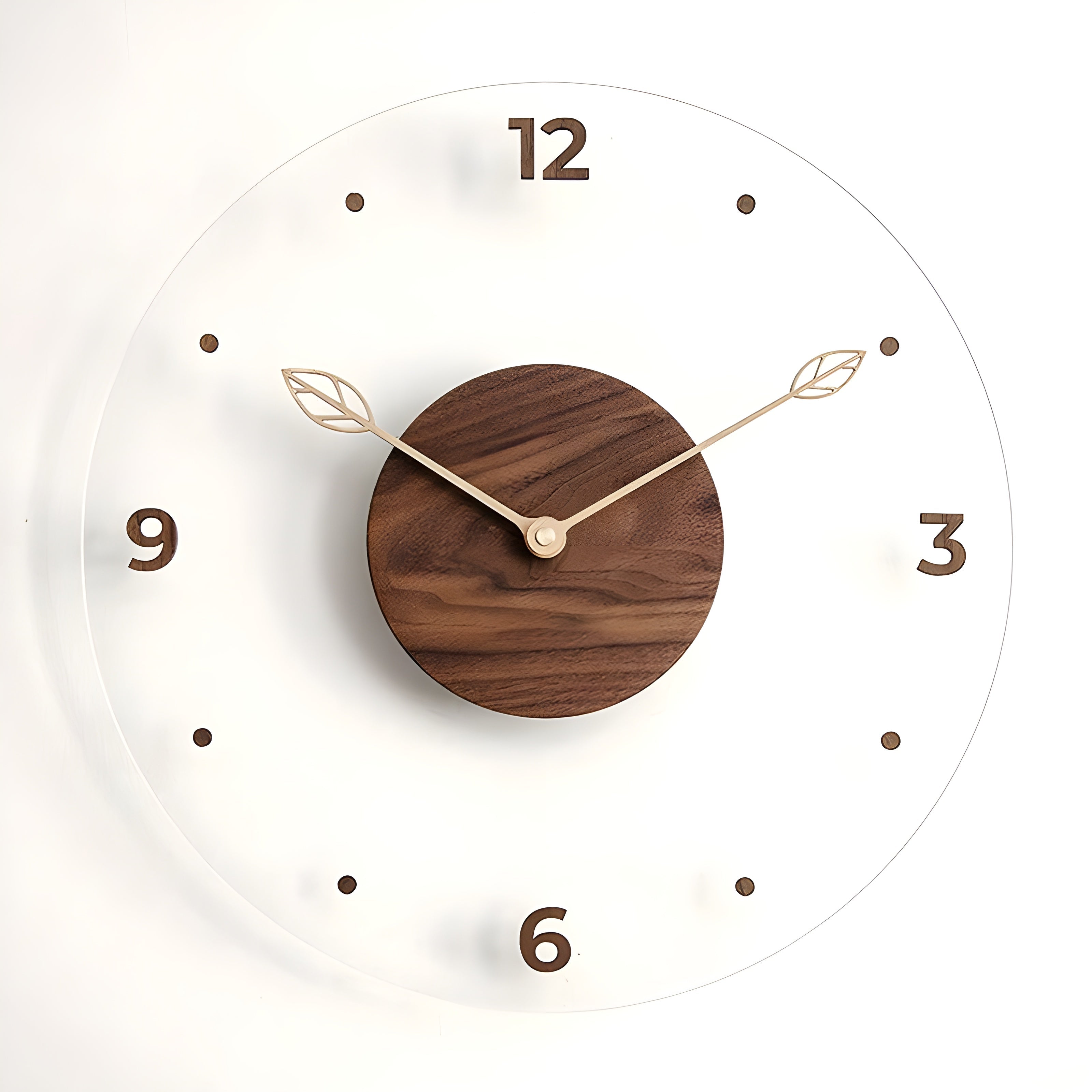 Moderne AcryLux Wandklok van Acryl en Hout – Stil en Tijdloos Ontwerp