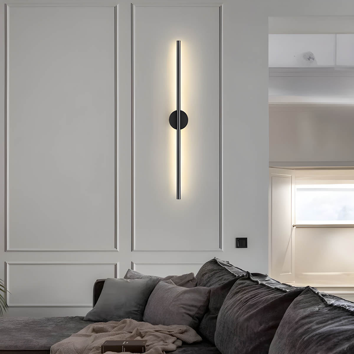 Moderne Wandlamp Lance – Zwarte Muurlamp met Ingebouwde LED voor Binnen, Minimalistisch Ontwerp, Perfect voor Elke Ruimte