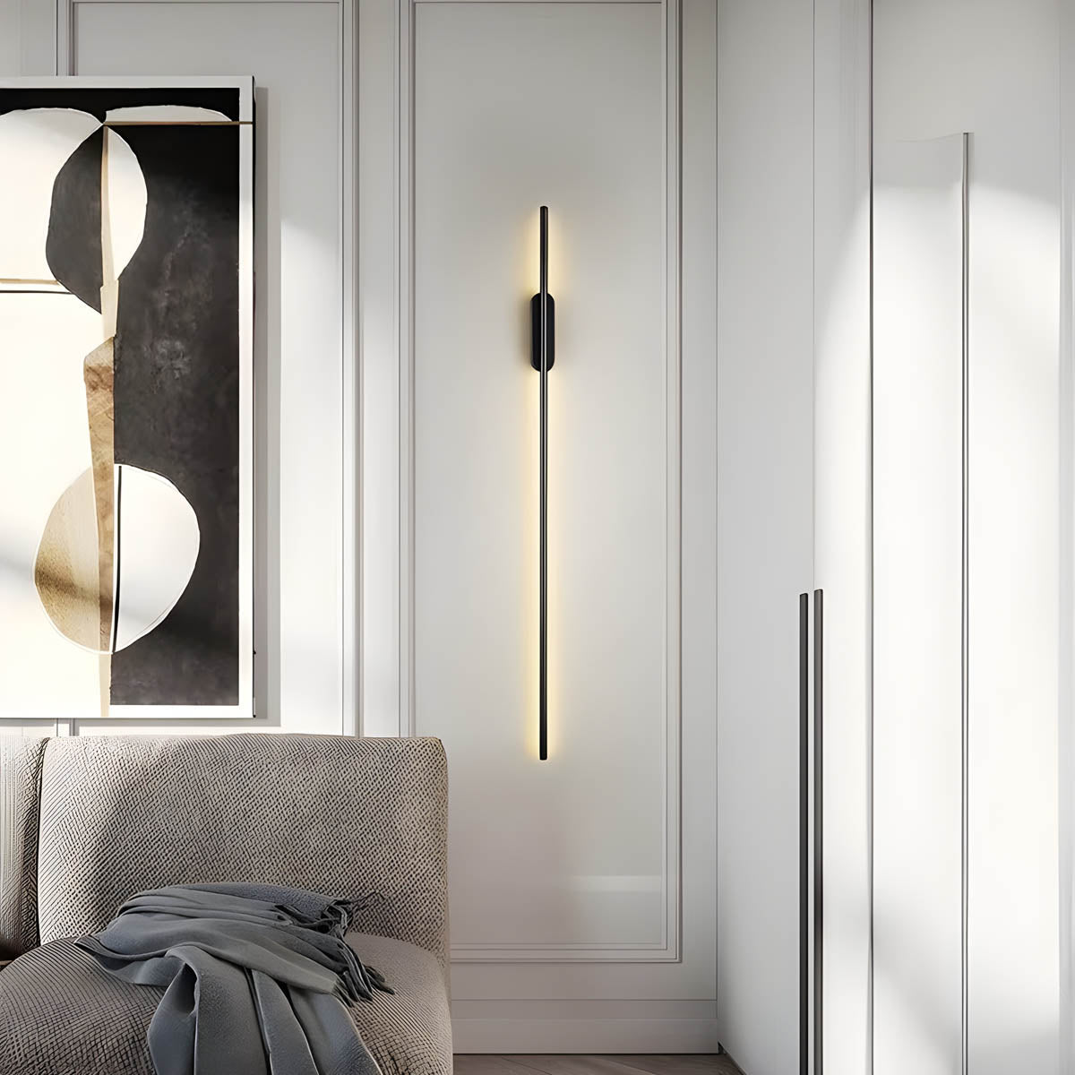 Moderne Wandlamp Lance – Zwarte Muurlamp met Ingebouwde LED voor Binnen, Minimalistisch Ontwerp, Perfect voor Elke Ruimte