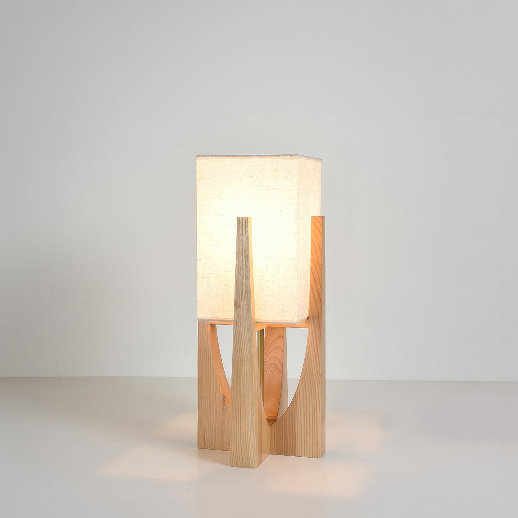 Minimalistische Vloerlamp van Walnoothout met Driekleurige Verlichting – Japanse Stijl Staande Lamp voor Modern Interieur
