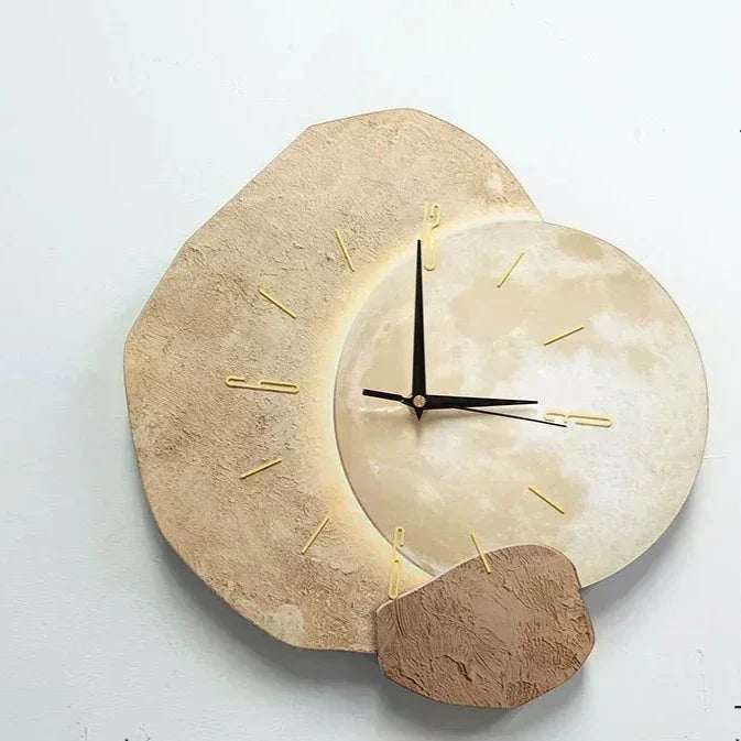 Moderne Wandklok van Natuurlijk Hout met Stil Uurwerk – 35 cm Diameter