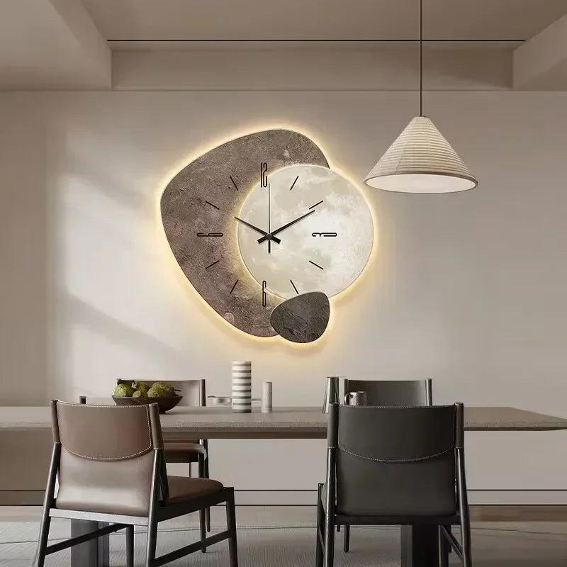Moderne Wandklok van Natuurlijk Hout met Stil Uurwerk – 35 cm Diameter