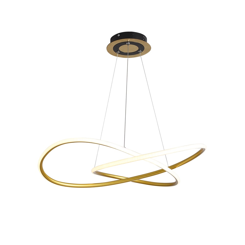 Minimalistische Gouden Hanglamp Ø57cm met Ingebouwde LED – Elegante Eetkamer Lamp voor Woonkamer of Eettafel