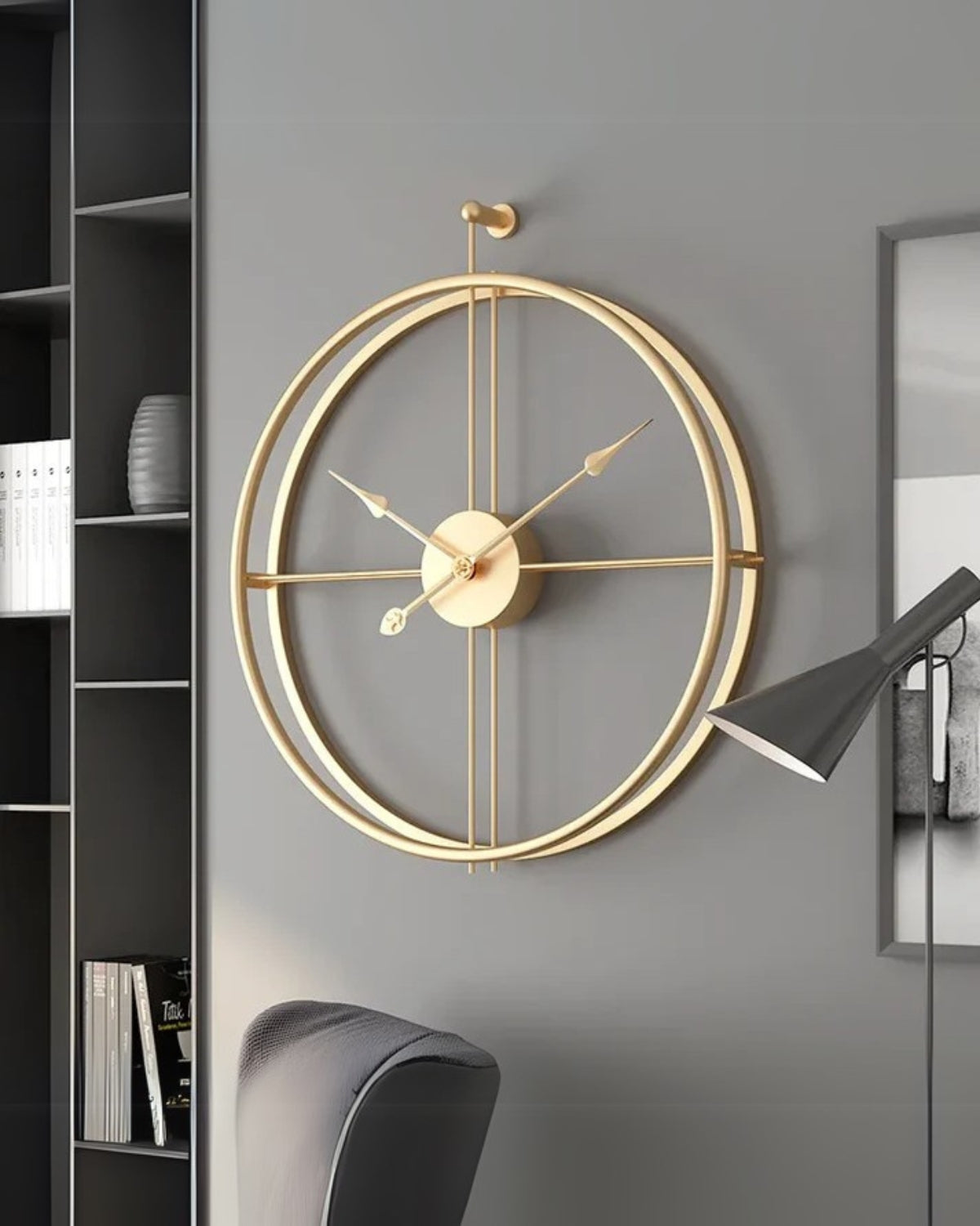 Buenta Noir Wandklok – Minimalistisch Design met Stil Quartz Uurwerk – Ø 60 cm