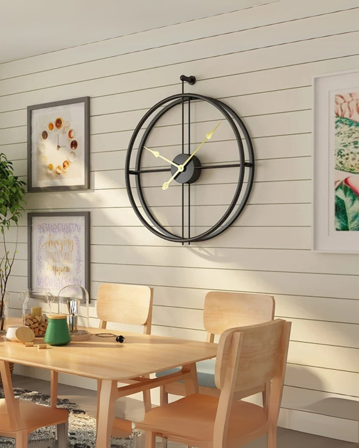 Buenta Noir Wandklok – Minimalistisch Design met Stil Quartz Uurwerk – Ø 60 cm