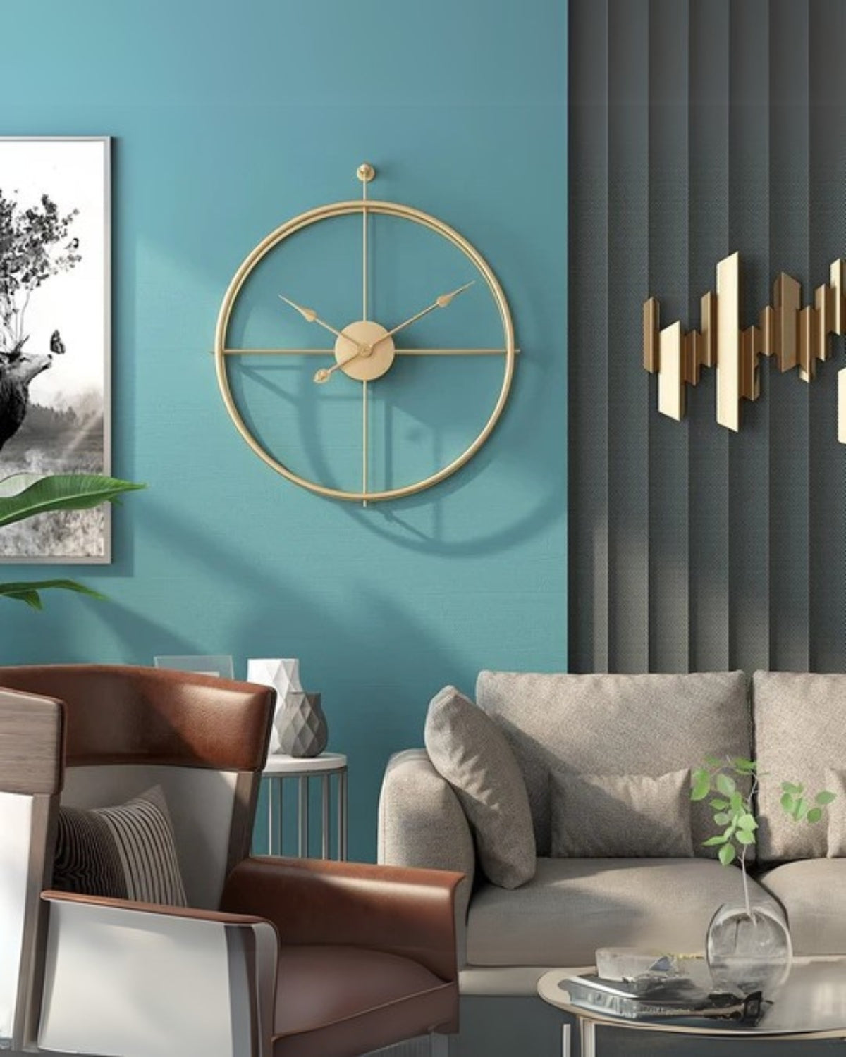 Buenta Noir Wandklok – Minimalistisch Design met Stil Quartz Uurwerk – Ø 60 cm