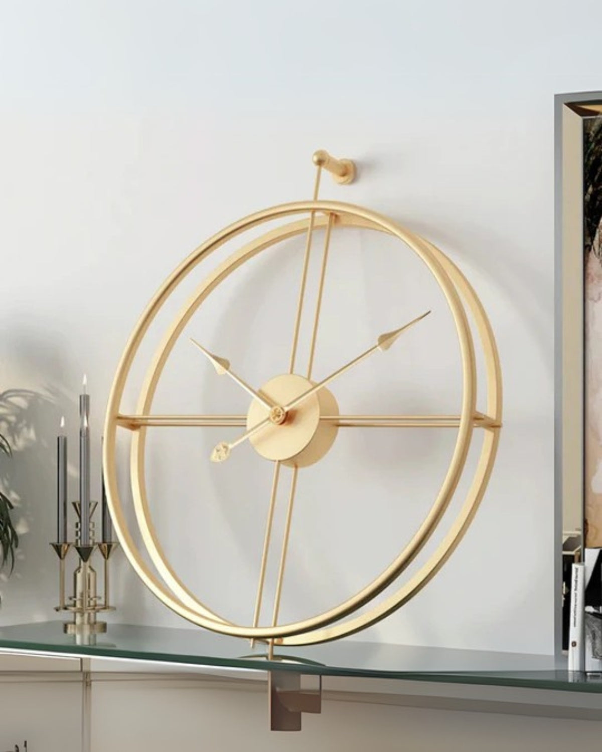 Buenta Noir Wandklok – Minimalistisch Design met Stil Quartz Uurwerk – Ø 60 cm