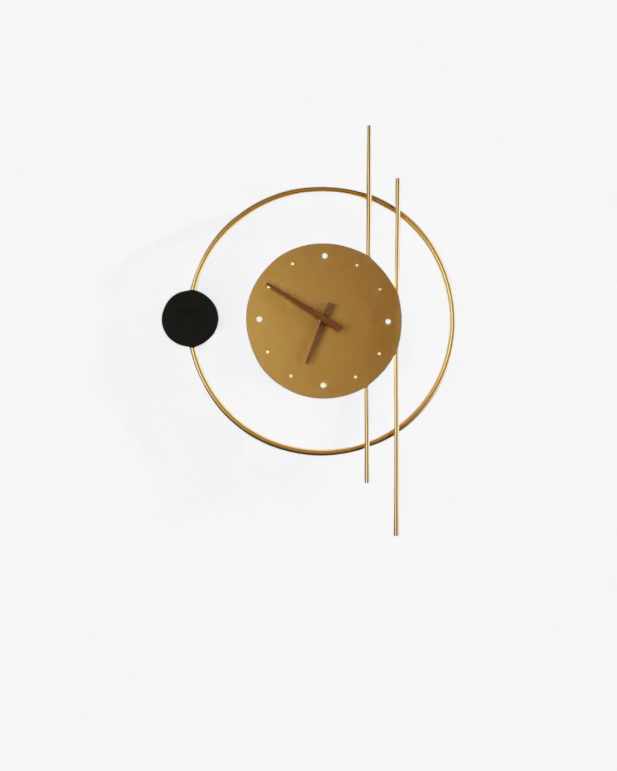 Éclipse Wandklok en Sfeerlamp – Minimalistisch Design in Goud of Zwart